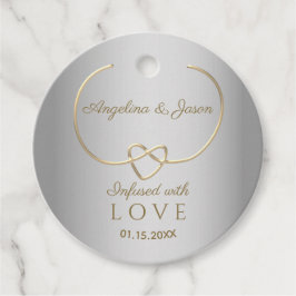 Elegant Silver en Gold Wedding Bedankjes Labels