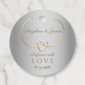 Elegant Silver en Gold Wedding Bedankjes Labels (Voorkant)