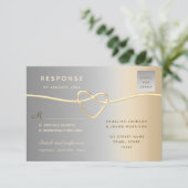 Elegant Silver en Gold Weddinng RSVP Kaartje (Staand voorkant)