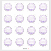 Elegant Silver en Light Paars Roos Butterfly Sticker (Vel)