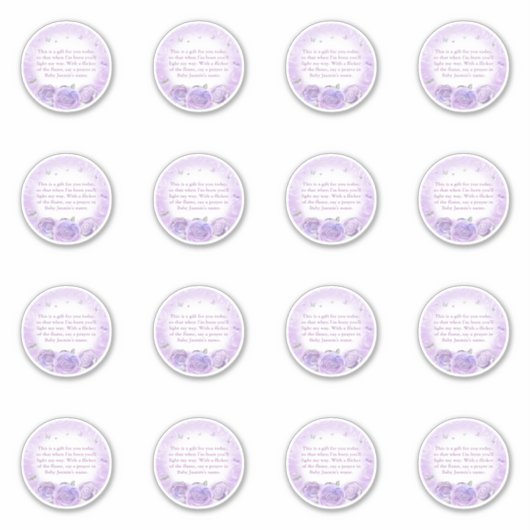 Elegant Silver en Light Paars Roos Butterfly Sticker (Voorkant)