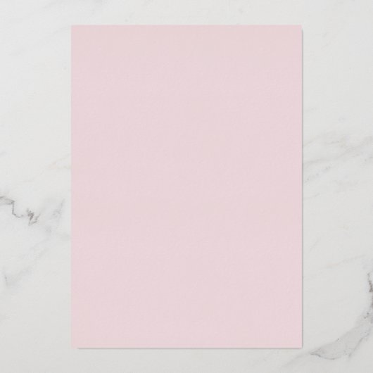 Elegant Silver en Misty Roos Heart Wreath Wedding Folie Uitnodiging (Achterkant)