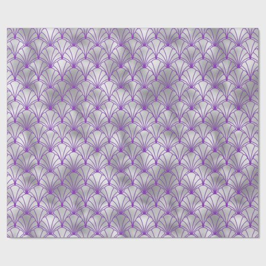 Elegant Silver en Paarse Art Deco Cadeaupapier (Vlak)