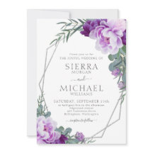 Elegant Silver en Paarse Floral Eucalyptus Wedding