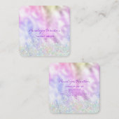 Elegant Silver en Paarse pasta Vierkante Visitekaartje (Voorkant / Achterkant)