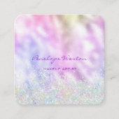 Elegant Silver en Paarse pasta Vierkante Visitekaartje (Voorkant)