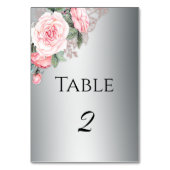 Elegant Silver en Roses Wedding Kaart (Achterkant)