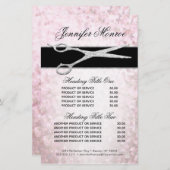 Elegant Silver en Roze Glam Services en Pricing (Voorkant / Achterkant)