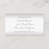 Elegant Silver en Roze Rose Informatiekaartje (Achterkant)