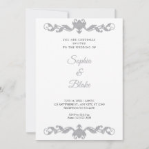 Elegant Silver en White Art Deco Wedding