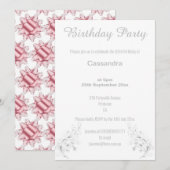 ELEGANT SILVER EN WHITE BOW BIRTHDAY KAART (Voorkant / Achterkant)