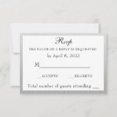 Elegant Silver en White Jubileum RSVP (Voorkant)