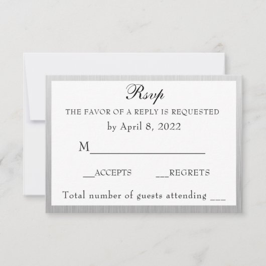 Elegant Silver en White Jubileum RSVP (Voorkant)
