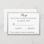 Elegant Silver en White Jubileum RSVP (Voorkant / Achterkant)