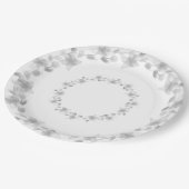 Elegant Silver en White Wedding/Jubileum Party Papieren Bordje (Gekanteld)