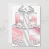 ELEGANT SILVER EN WITTE GLITTER BIRTHDAY KAART (Achterkant)