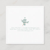 Elegant Silver Eucalyptus Branch - Gepersonaliseer Vierkante Visitekaartje (Achterkant)