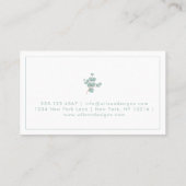Elegant Silver Eucalyptus Branch - Gepersonaliseer Visitekaartje (Achterkant)