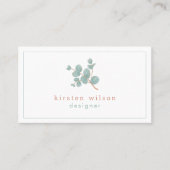 Elegant Silver Eucalyptus Branch - Gepersonaliseer Visitekaartje (Voorkant)