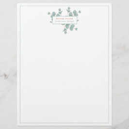 Elegant Silver Eucalyptus Branches - Gepersonalise Briefhoofd