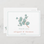 Elegant Silver Eucalyptus - Weddenschap Hartelijk Briefkaart (Voorkant / Achterkant)