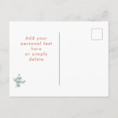 Elegant Silver Eucalyptus - Weddenschap Hartelijk Briefkaart (Achterkant)