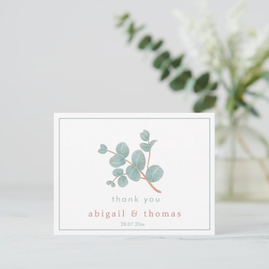 Elegant Silver Eucalyptus - Weddenschap Hartelijk Briefkaart (Staand voorkant)