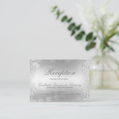 Elegant Silver Faux Folie Informatiekaartje (Staand voorkant)