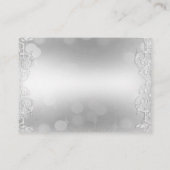 Elegant Silver Faux Folie Informatiekaartje (Achterkant)