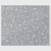 Elegant Silver Faux Glamoureuze Glitter Cadeaupapier (Vlak)