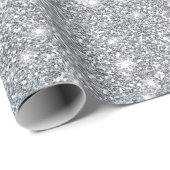 Elegant Silver Faux Glamoureuze Glitter Cadeaupapier (Rol Hoek)
