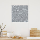Elegant Silver Faux Glamoureuze Glitter Poster (Keuken)