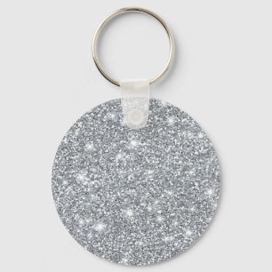 Elegant Silver Faux Glamoureuze Glitter Sleutelhanger