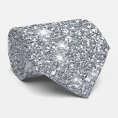 Elegant Silver Faux Glamoureuze Glitter Stropdas (Opgerold)
