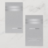 Elegant Silver Faux Stripes Professional - Aangepa Visitekaartje (Voorkant / Achterkant)