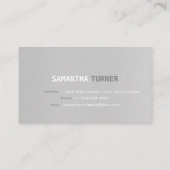Elegant Silver Faux Stripes Professional - Aangepa Visitekaartje (Achterkant)