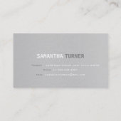 Elegant Silver Faux Stripes Professional - Aangepa Visitekaartje (Achterkant)