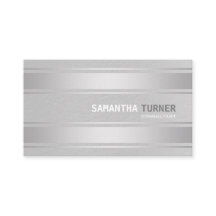 Elegant Silver Faux Stripes Professional - Aangepa