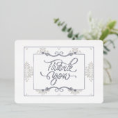 Elegant Silver Flat Hartelijk dank - Echte Folie Folie Uitnodiging (Staand Voorkant)