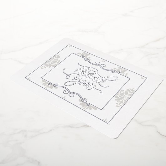 Elegant Silver Flat Hartelijk dank - Echte Folie Folie Uitnodiging (Gedraaid)