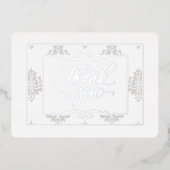 Elegant Silver Flat Hartelijk dank - Echte Folie Uitnodiging (Voorkant)