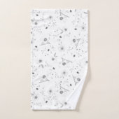 Elegant Silver Floral Bad Handdoek (Handdoek)