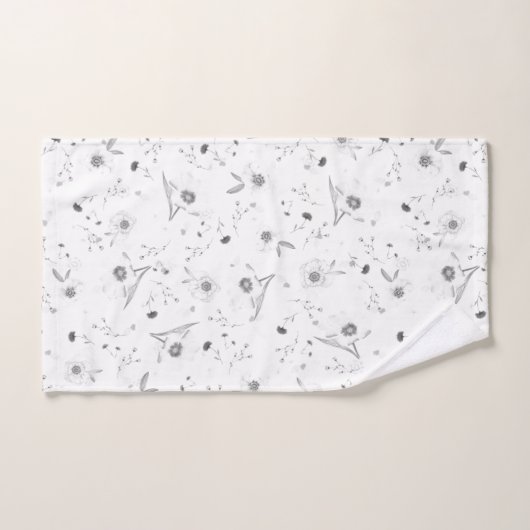Elegant Silver Floral Bad Handdoek (Handdoek)