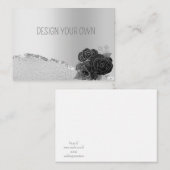 Elegant Silver Floral Design uw eigen Kaart Notitiekaartje (Voorkant / Achterkant)