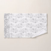 Elegant Silver Floral Glittery Glam Bath Set Bad Handdoek (Handdoek)