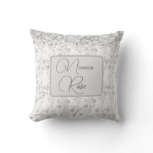 Elegant Silver Floral Glittery Personalized