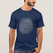 Elegant Silver Floral Henna Mandala T-shirt (Voorkant)
