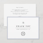 Elegant Silver Floral minimalist business Bedankkaart (Voorkant / Achterkant)