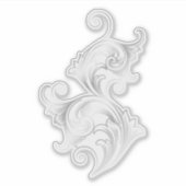 Elegant Silver Floral Swirls Sticker (Voorkant)