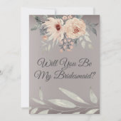 Elegant Silver Floral zal je mijn Bridesmaid zijn Kaart (Voorkant)